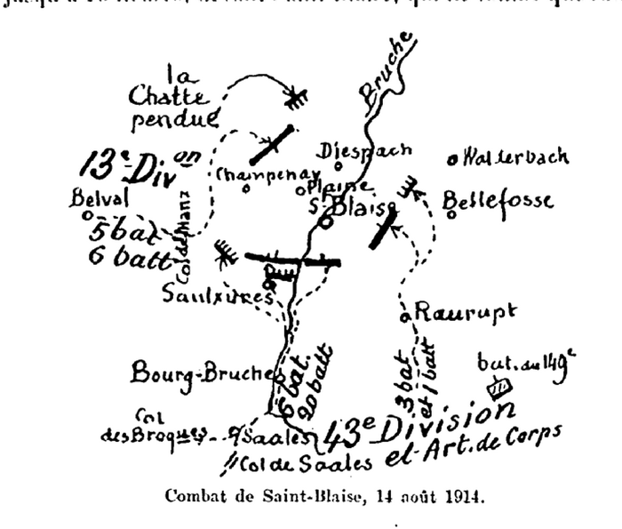 Combat de St Blaise - 14  Aout 1914 - 