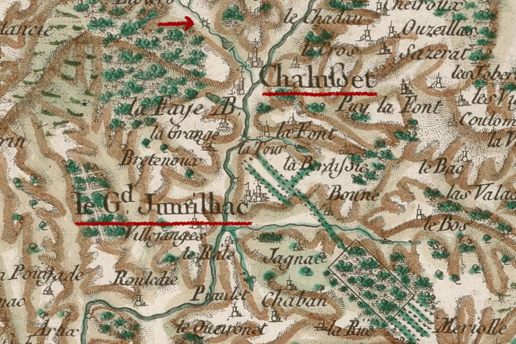 Extrait de la carte de Cassini n° 34