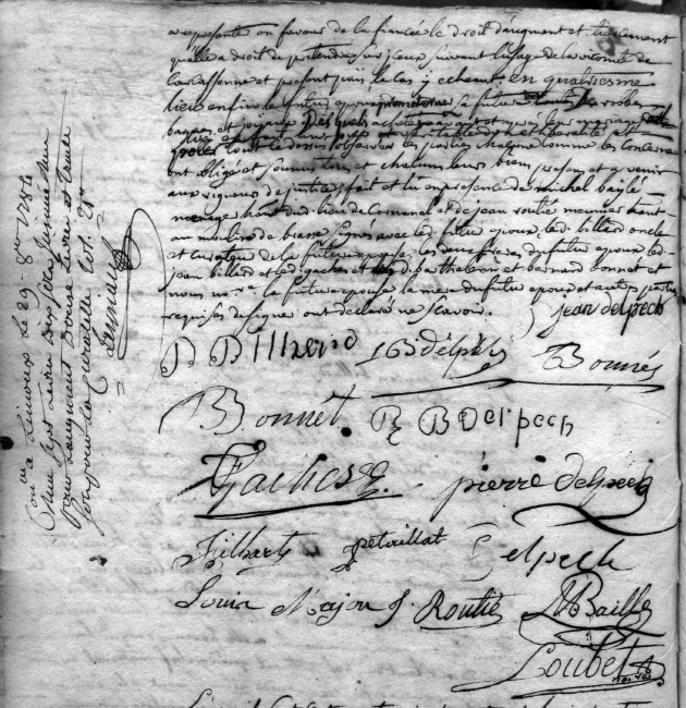 AD11 - contrat de mariage Jean Delpech x Marthe Billard folio 2