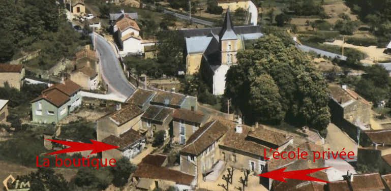Latillé Petit Bourg, extrait d'une carte postale CIM - Collection privée
