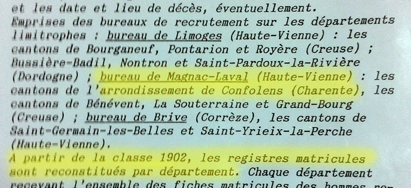 AD_87 - Registres matricules conservés à Limoges