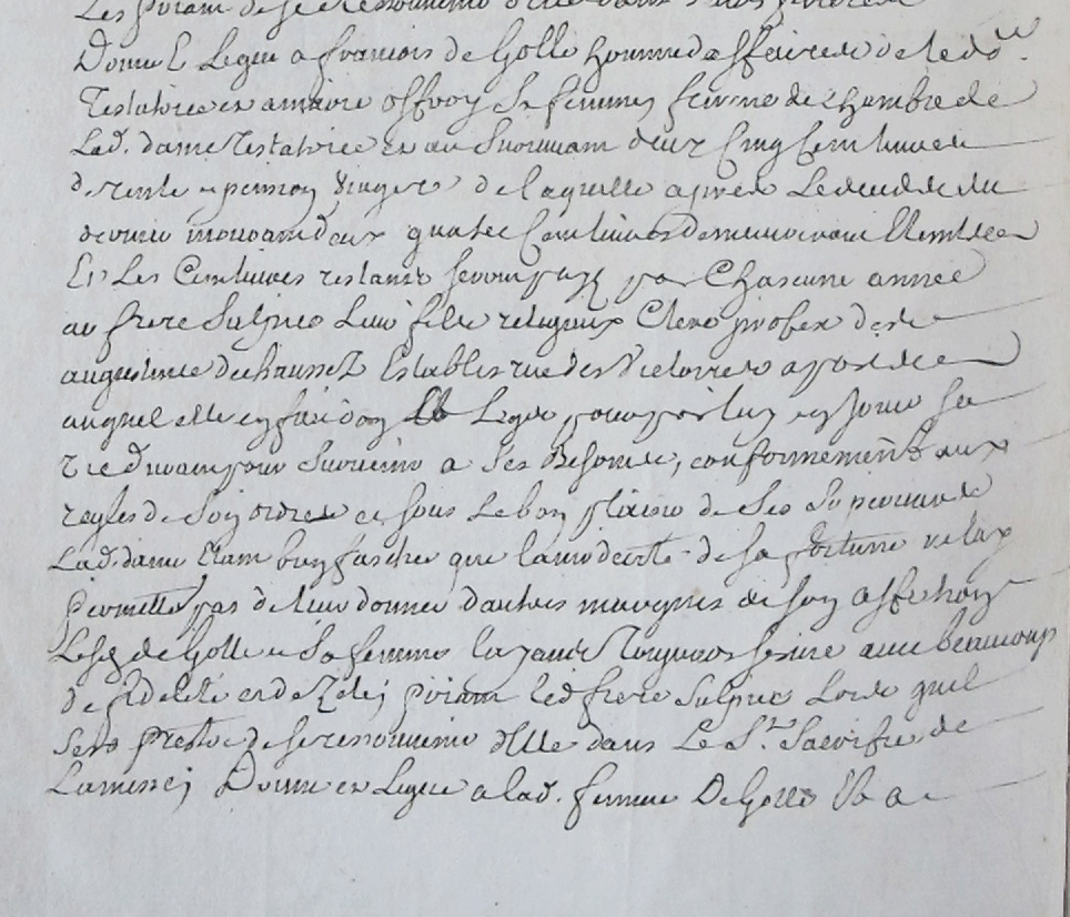 Minutier Central des Notaires - MC/ET/XX/545 - Testament de Geneviève Crelot le 22/09/1730