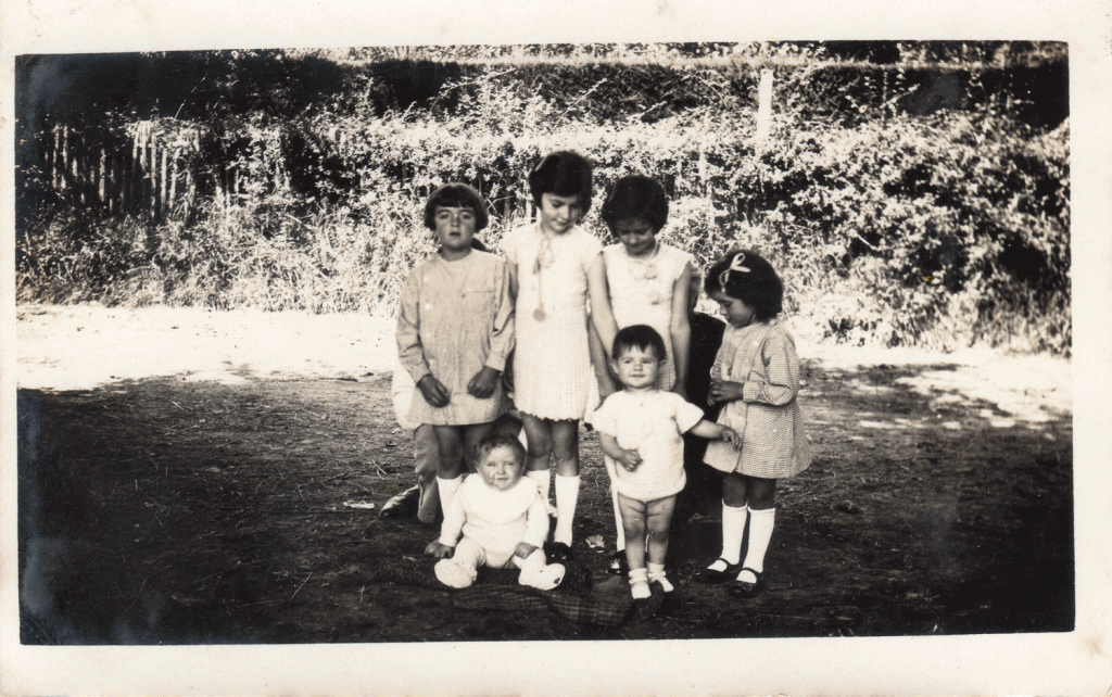 Photo des six cousins germains en 1935 dans le Poitou